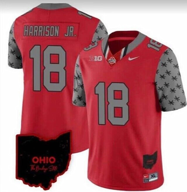 Men's Ohio State Buckeyes #18 Marvin Harrison JR. Red 2023 F.U.S.E. Limited Stitched Jersey Men's Ohio State Buckeyes #18 Marvin Harrison JR. Red 2023 F.U.S.E. Limited Stitched Jersey